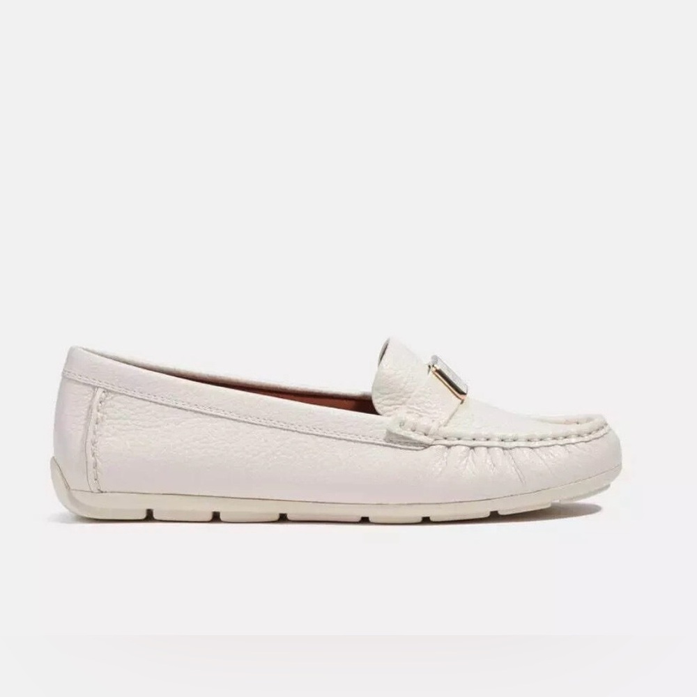 Brand new Coach Mona Driver Moccasins Women's White Leather Loafers 9.5 - Picture 2 of 3